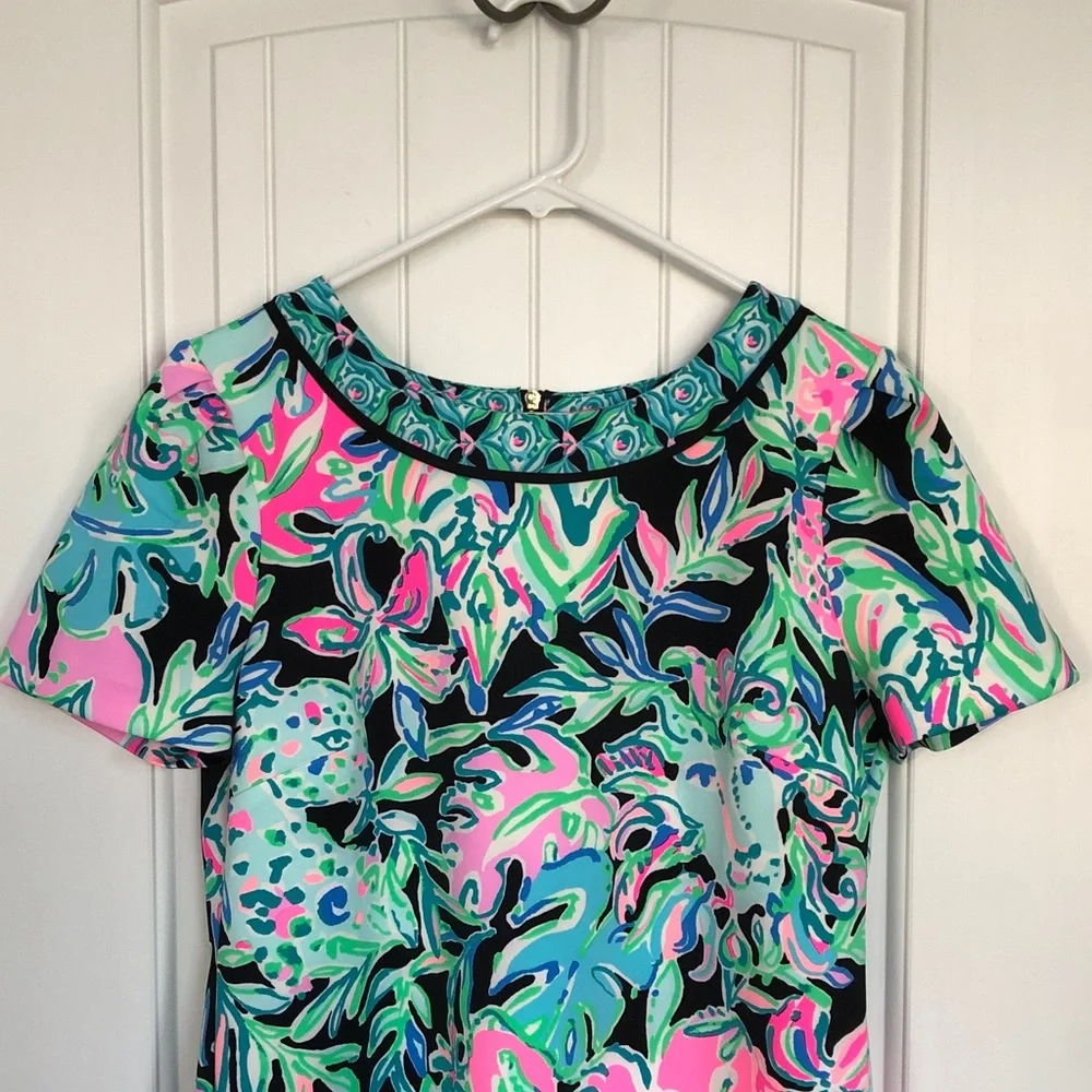 Lilly Pulitzer Tamaya Onyx get wild short sleeve Sz L dress NEW WITH OUT TAGS!! - Picture 2 of 7